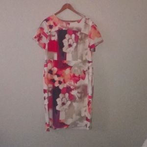 Calvin Klein multi pink color floral dress